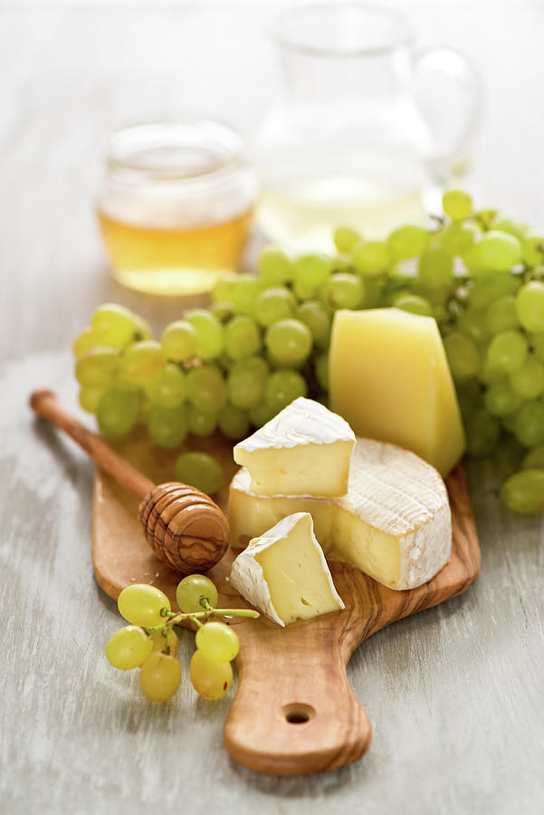 Grape, Honey And Cheese Photograph by Verdina Anna