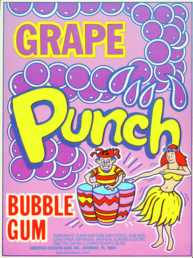 Grape Punch Bubble Gum Painting by Unknown