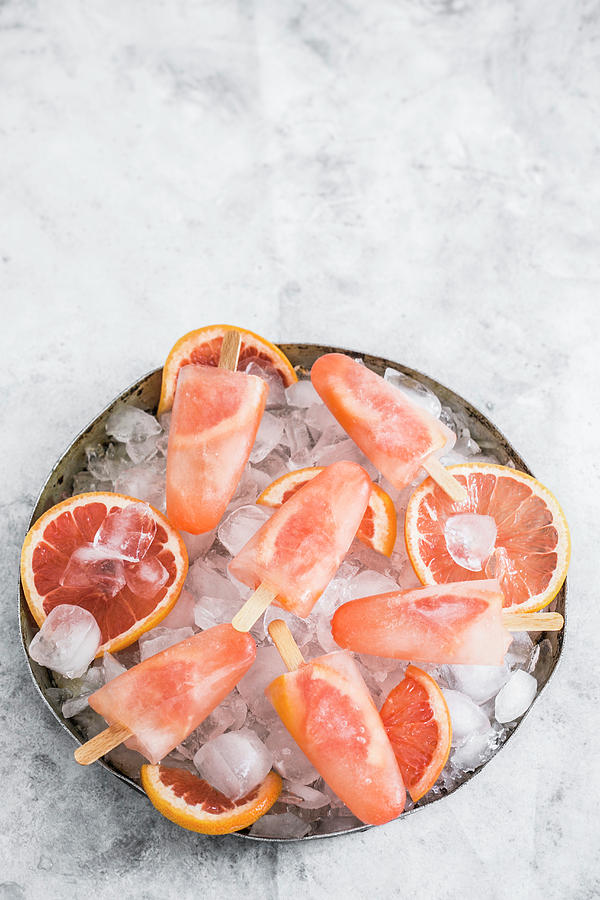 Wine Photograph - Grapefruit And Champagne Ice Popsicles by Maricruz Avalos Flores