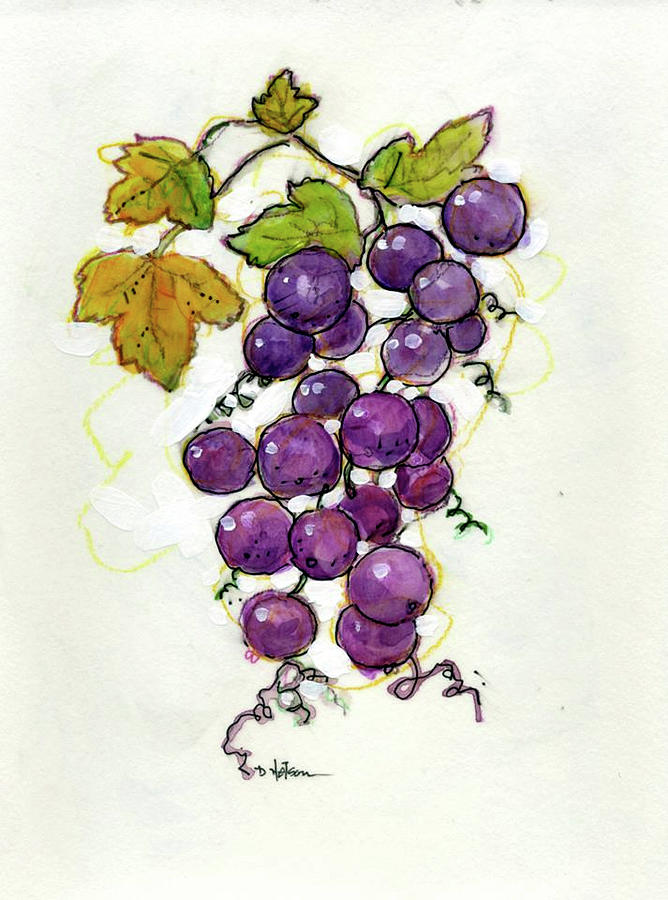 Grapes Painting by Dan Nelson