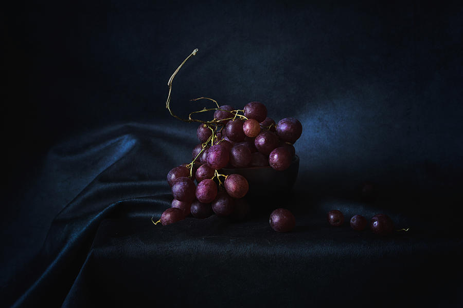 Grapes In Blue Photograph by Lenka