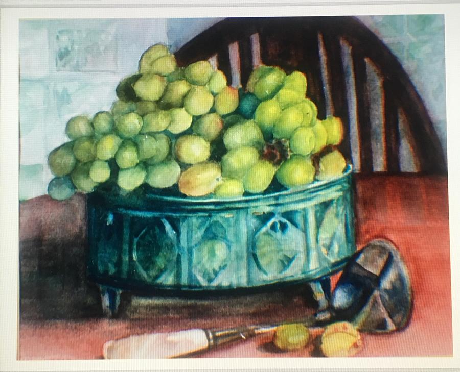 Grapes Painting by Patricia Halstead