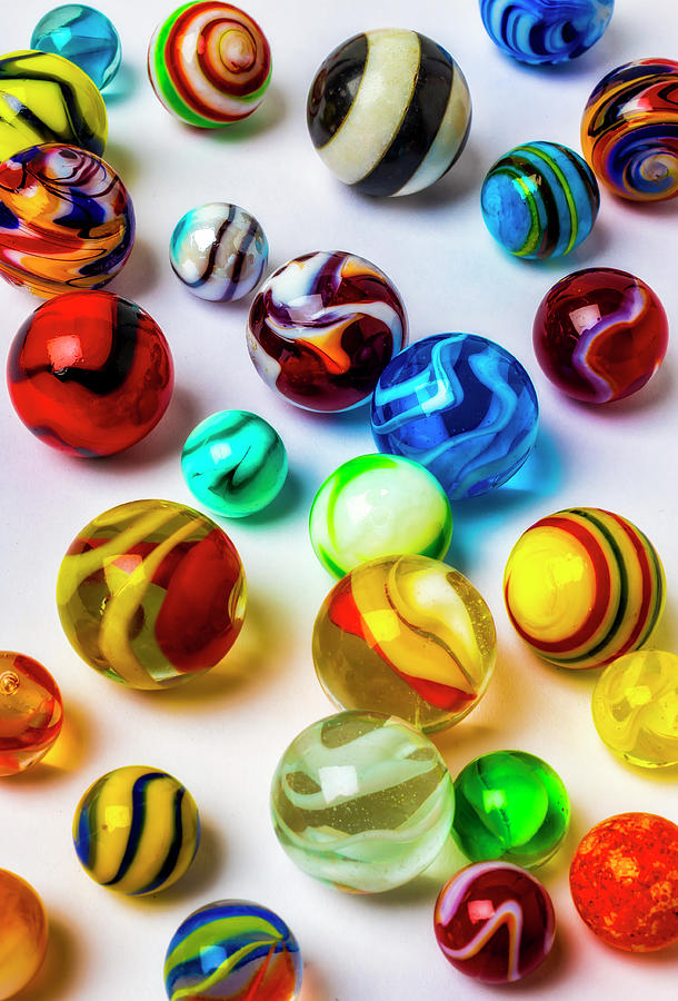 Toy Photograph - Graphic Glass Marbles by Garry Gay