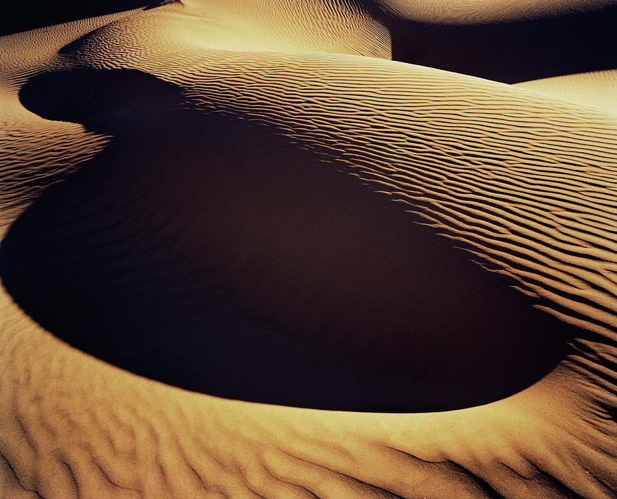 Graphic Sand Dune Formations At Sunset Photograph by Gary Yeowell