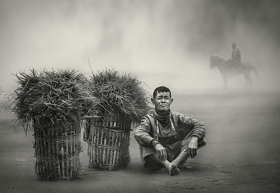 Grass-man & The Horse-man II Photograph by Sebastian Kisworo
