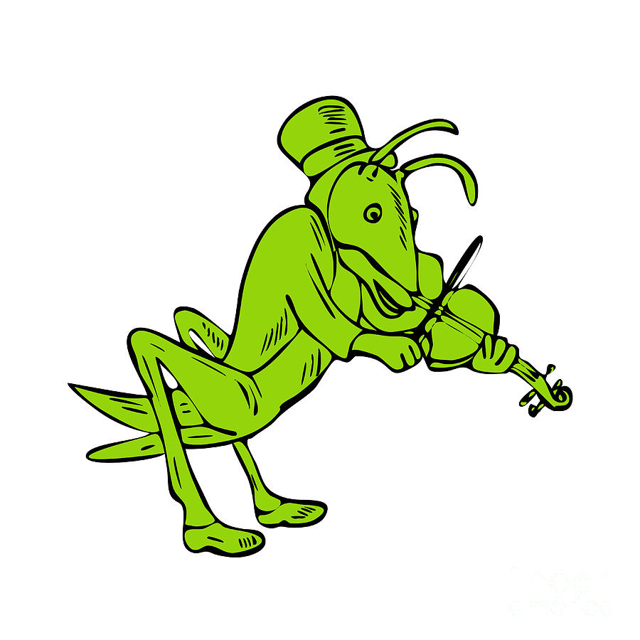Grasshopper Digital Art - Grasshopper Fiddler Drawing  by Aloysius Patrimonio