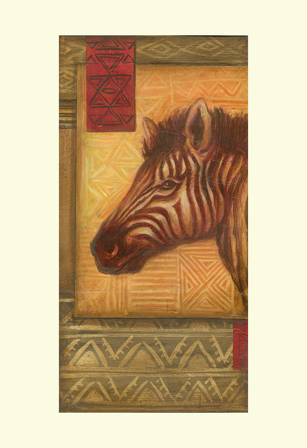 Zebra Painting - Grasslands Batik IIi by Ethan Harper