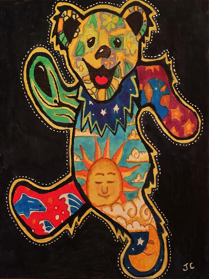 Grateful Dead Painting - Grateful Bear by John Cunnane