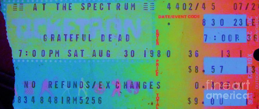 Grateful Dead Ticket The Spectrum Photograph by Susan Carella