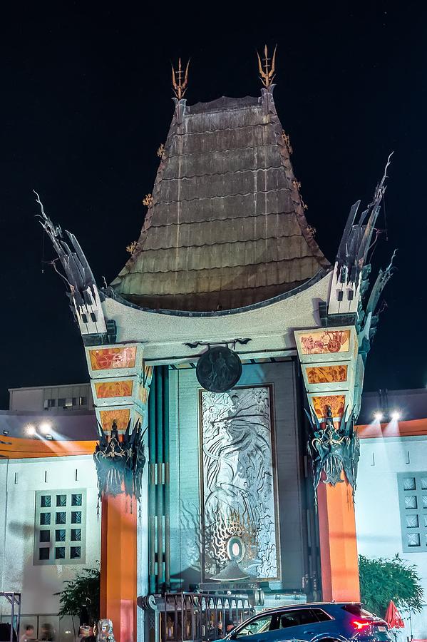 Graumans Chinese Theater on hollywood blvd los angeles at night Photograph by Alex Grichenko