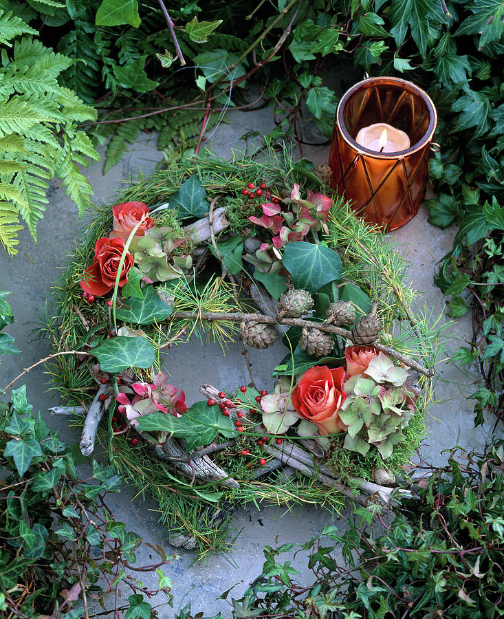 Grave Decorations, Wreath Of Driftwood Bound With Wire, Larch Photograph by Friedrich Strauss