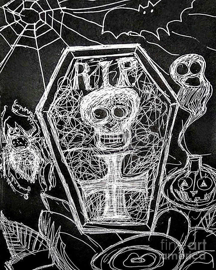 Grave Drawing by Genevieve Esson