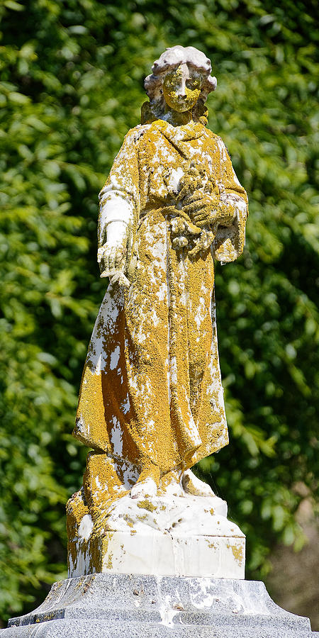 Grave Girl -- Memorial Statue in Lompoc Evergreen Cemetery, California Photograph by Darin Volpe