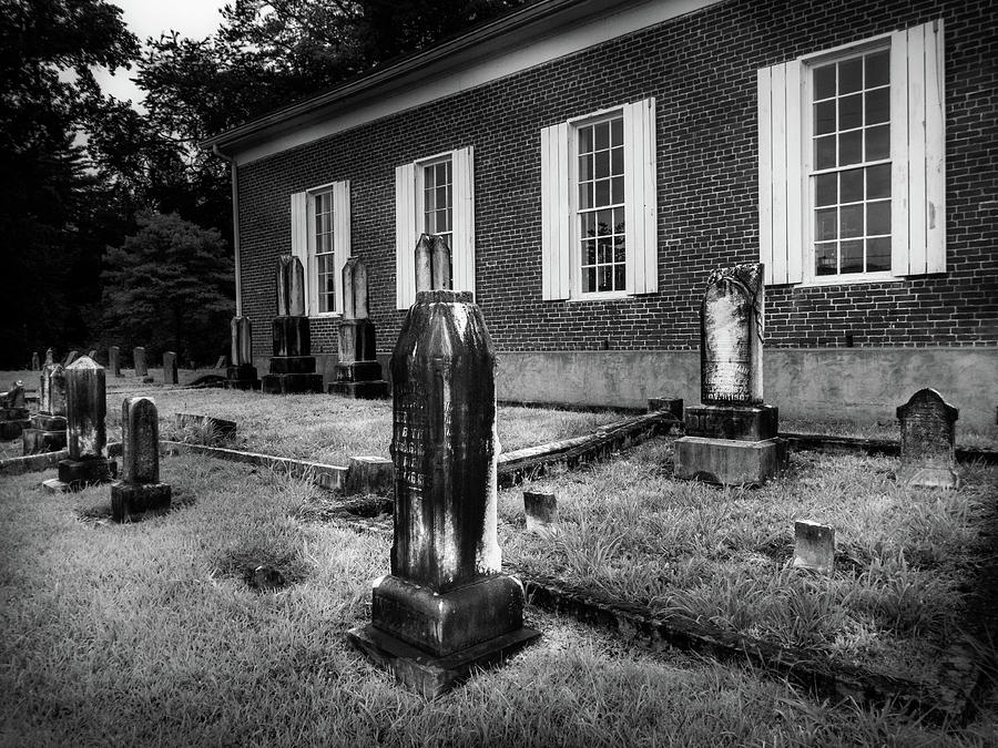 Graves Beside Harshaw In Black and White Photograph by Greg and Chrystal Mimbs