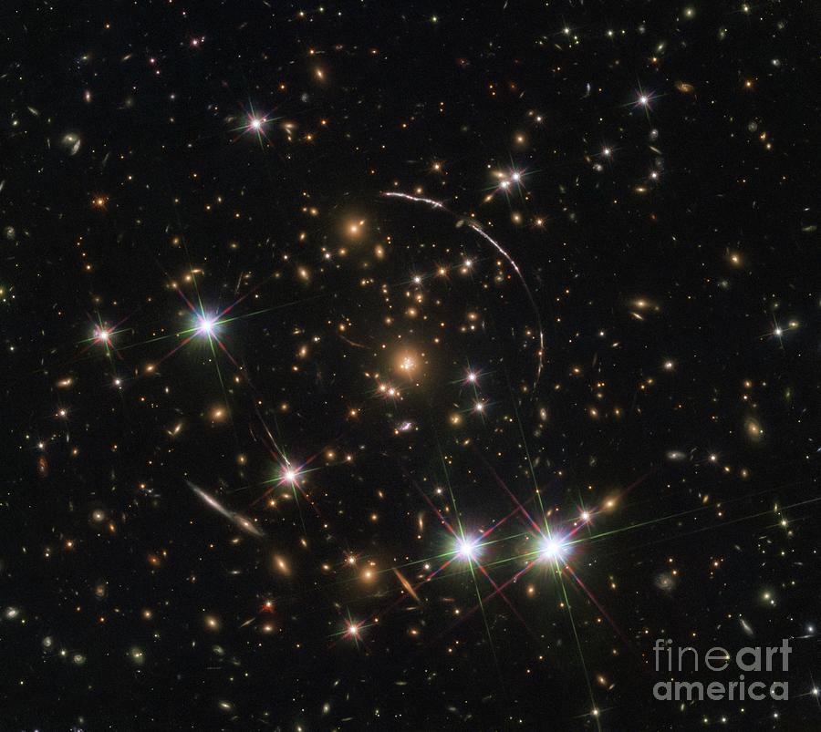 Gravitational Lensing Of A Galaxy Photograph by Esa/hubble, Nasa, Rivera-thorsen Et Al/science Photo Library
