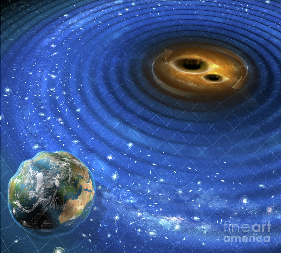 Gravitational Waves From Twin Black Holes Photograph by Claus Lunau/science Photo Library