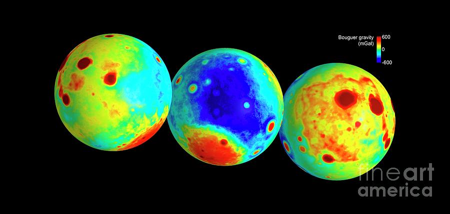 Gravity Maps Of The Moon Photograph by Nasa/jpl-caltech/csm/science Photo Library
