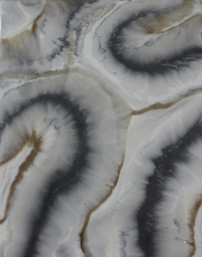 Gray Agate Geode 1 Painting by Kelly Gowan Gray Agate Geode 1 Painting by Kelly Gowan