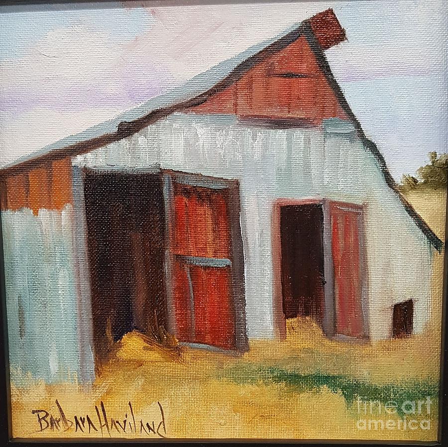 Gray Barn Painting by Barbara Haviland
