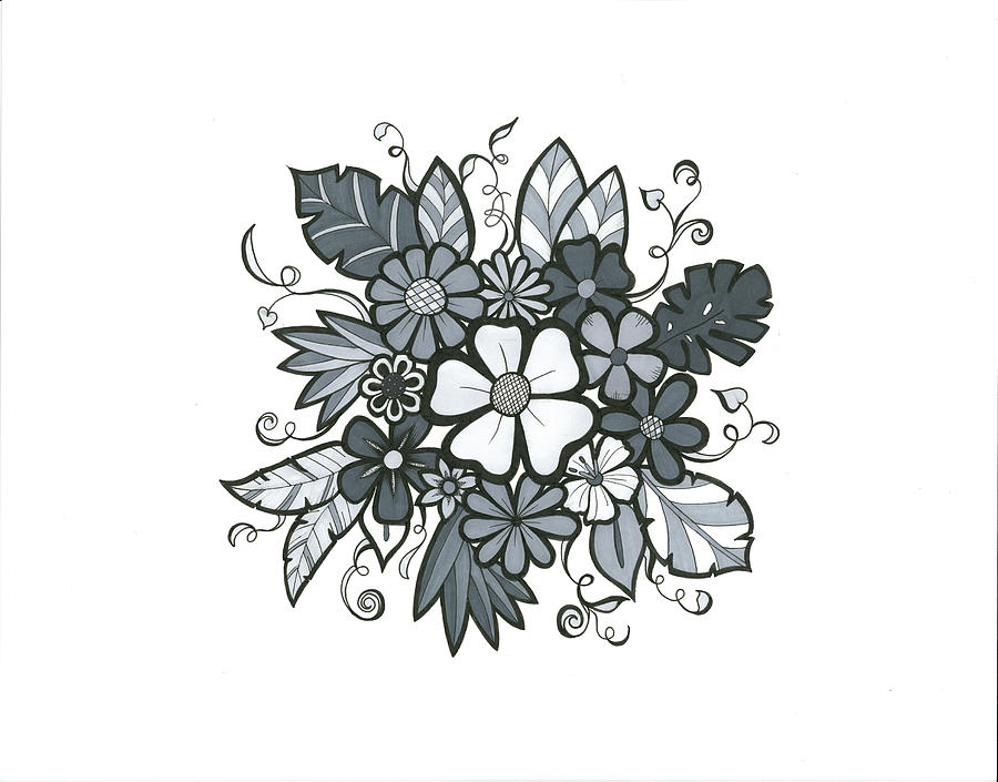 Flower Digital Art - Gray Floral Mornings by Nicky Kumar