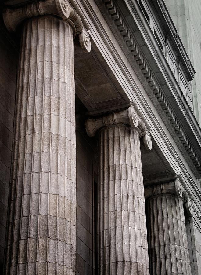 Gray Ionic Columns At The Front Of A Photograph by Mlesna