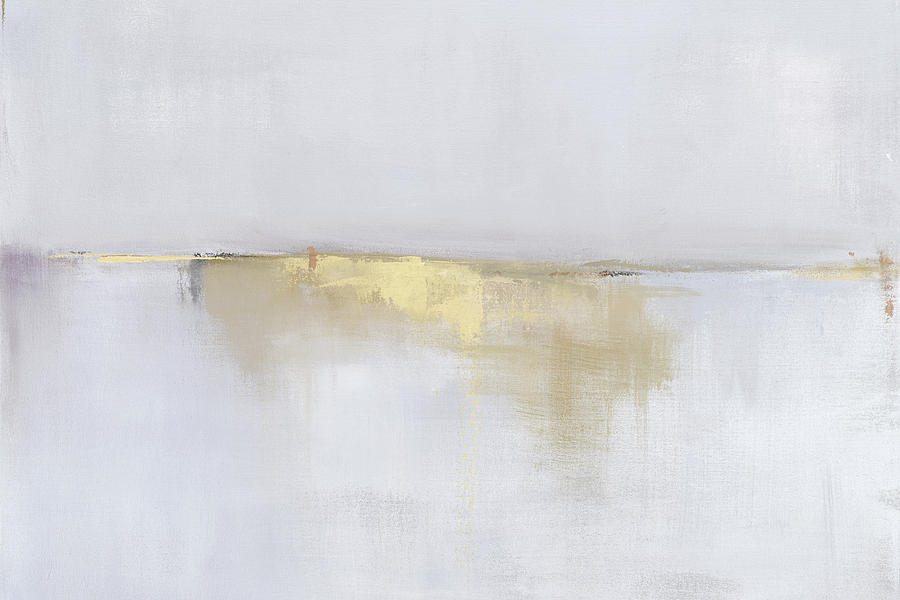 Abstract Landscape Painting - Gray Settled Whispers 2 3 ratio by Jacquie Gouveia