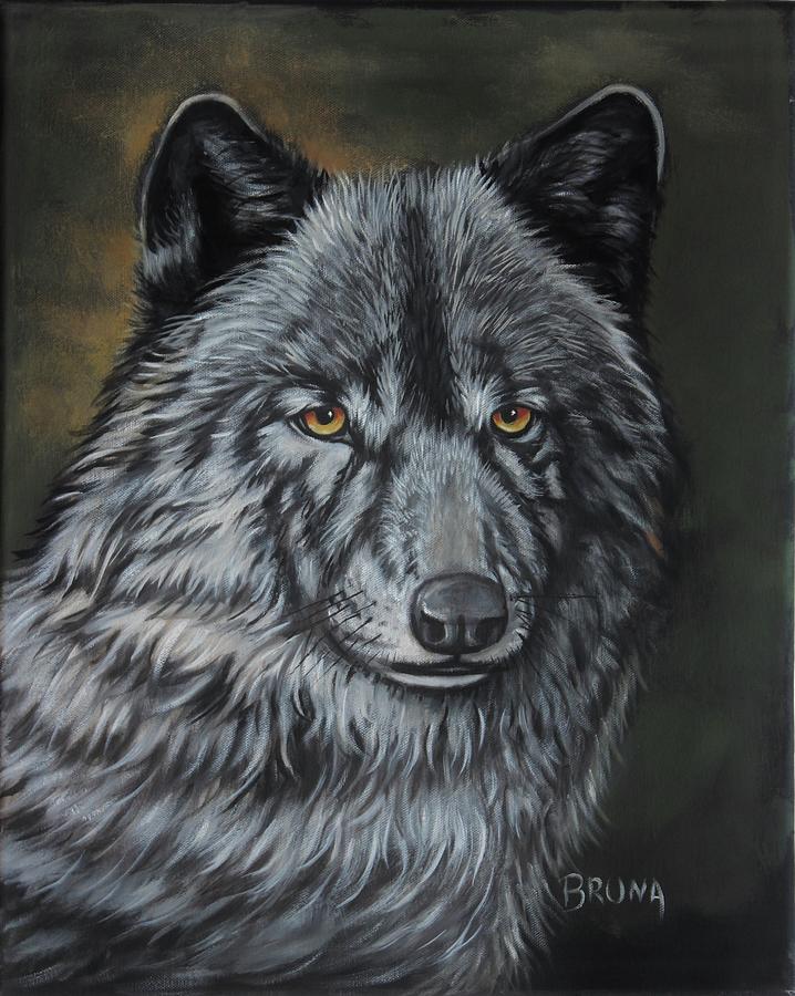 Gray Wolf Painting by Bruna CHRISTIAN - Fine Art America