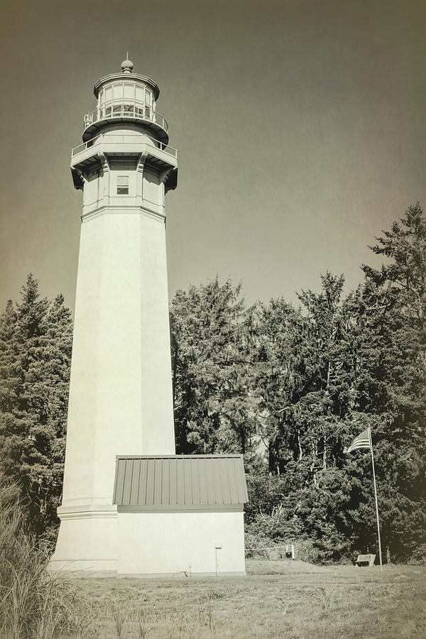 Grays Harbor Lighthouse BW Photograph by Cathy Anderson