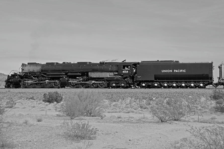 Grayscale Union Pacific Big Boy 4104, Maricopa Mountains, Arizona, October 16, 2019 Photograph by Brian Lockett