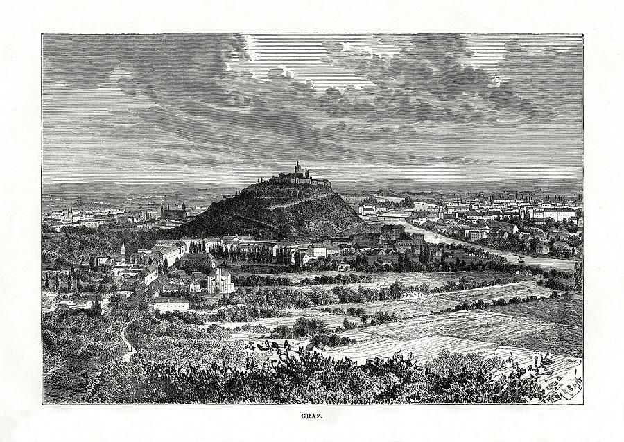 Graz, Austria, 1879. Artist Charles Drawing by Print Collector