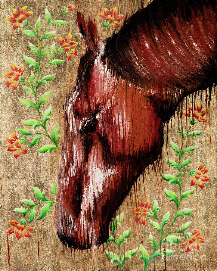 Horse Painting - Grazing by Scott Lindner