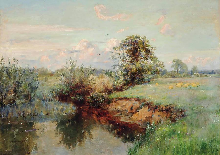 Grazing Sheep, Summer Painting by Sir Alfred East - Fine Art America