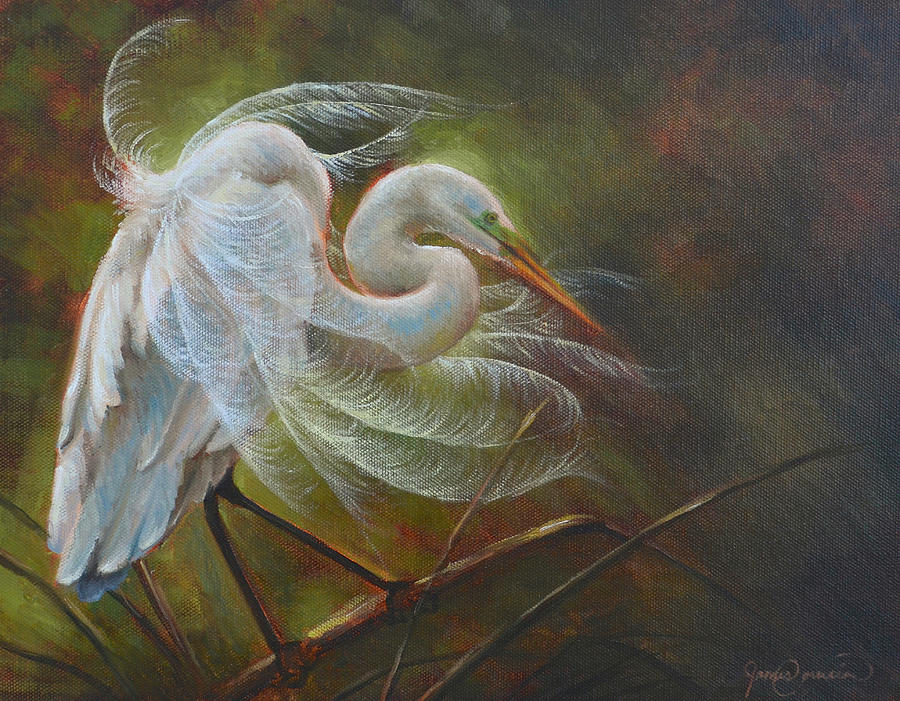 Egret Painting - Great Egret by James Corwin Fine Art