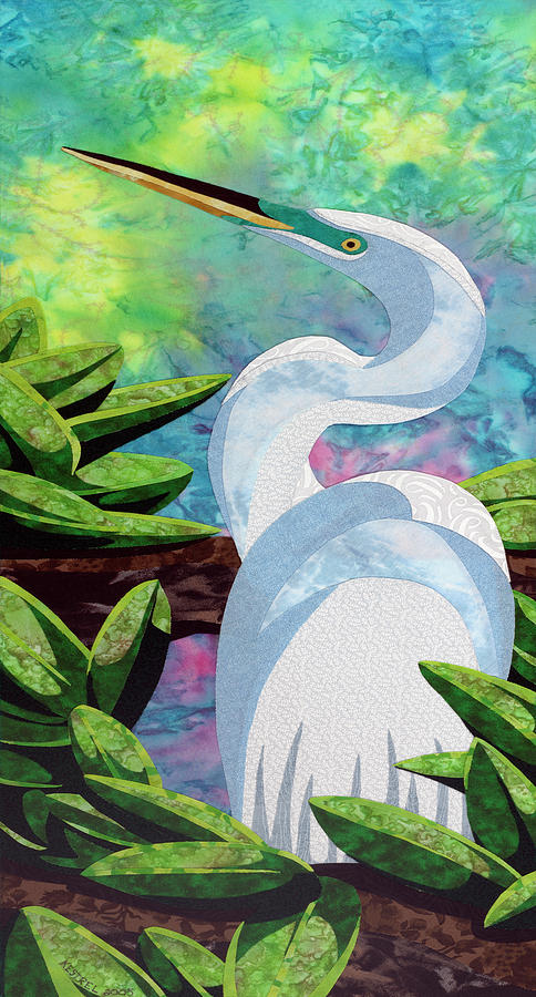 Great Egret Painting by Kestrel Michaud