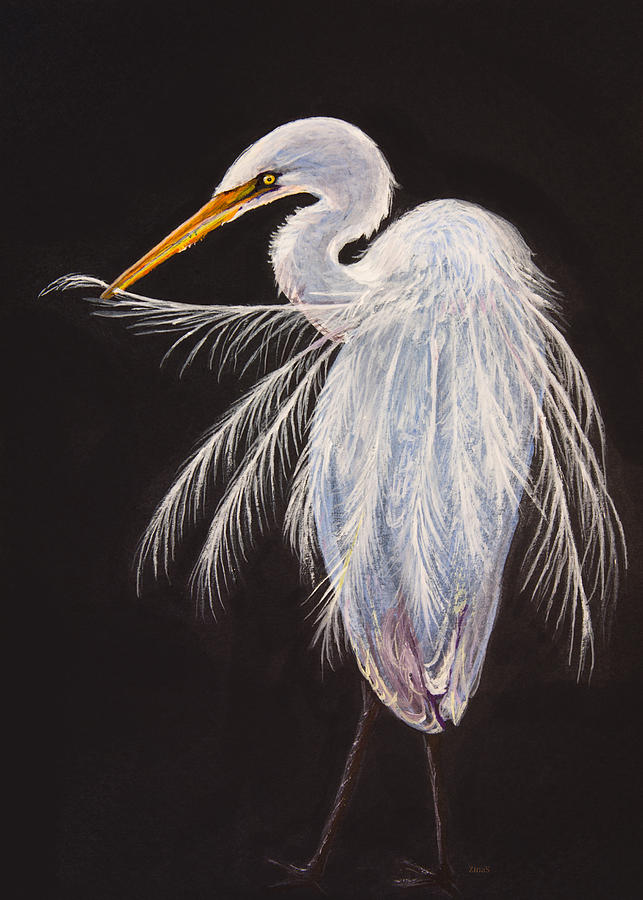 Great egret Painting by Zina Stromberg - Fine Art America