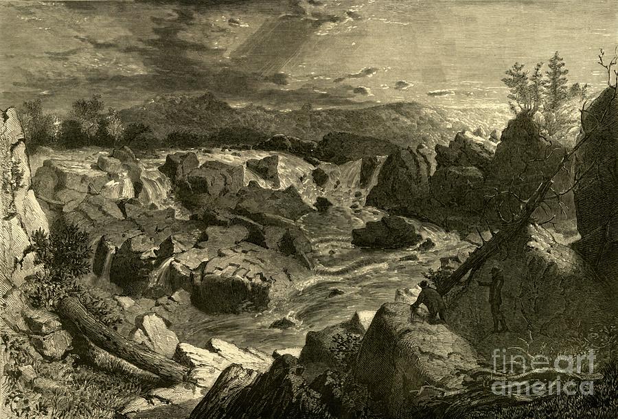 Great Falls Of The Potomac Drawing by Print Collector
