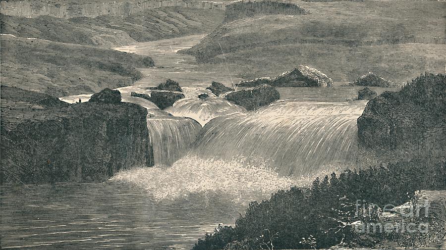 Great Falls Of The Yellowstone River Drawing by Print Collector