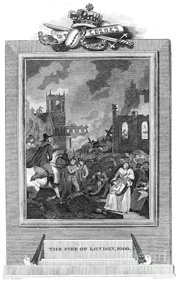 Great Fire Of London, 1666 1825 Drawing by Print Collector
