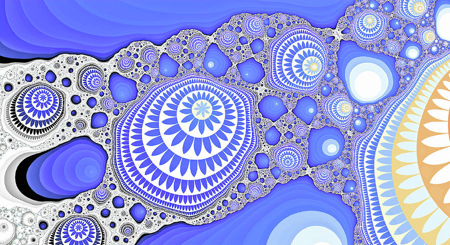 Great Fractal Mountain Blue Fine Art  Digital Art by Don Northup