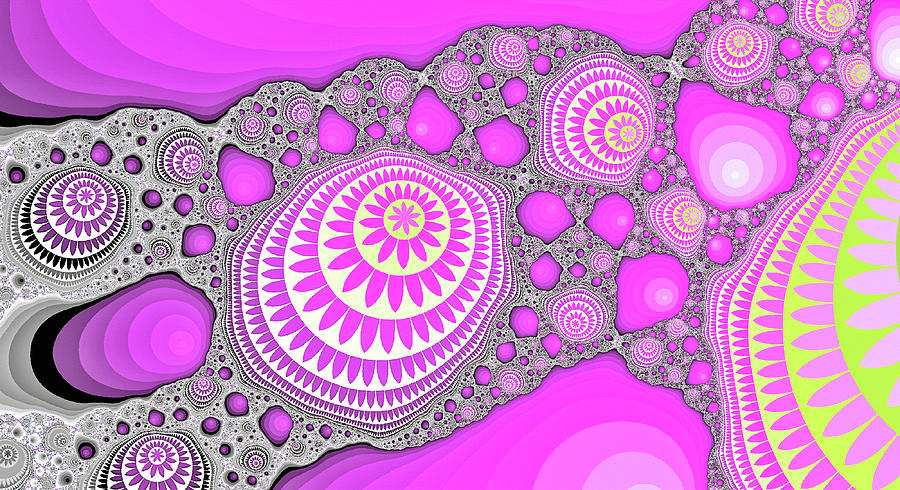 Great Fractal Mountain Pink Fine Art  Digital Art by Don Northup