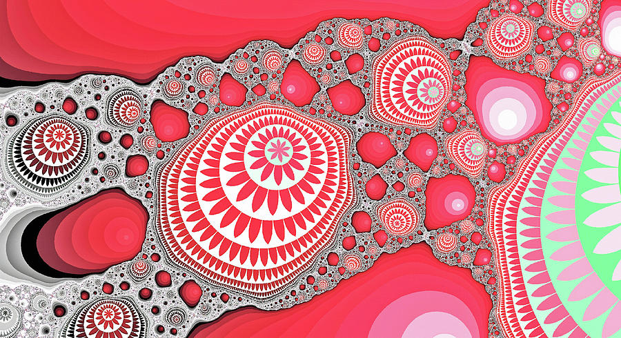 Great Fractal Mountain Red Abstract Art Digital Art by Don Northup