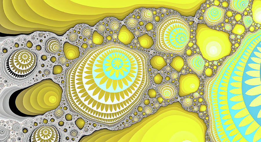 Great Fractal Mountain Yellow Abstract Fine Art Digital Art by Don Northup