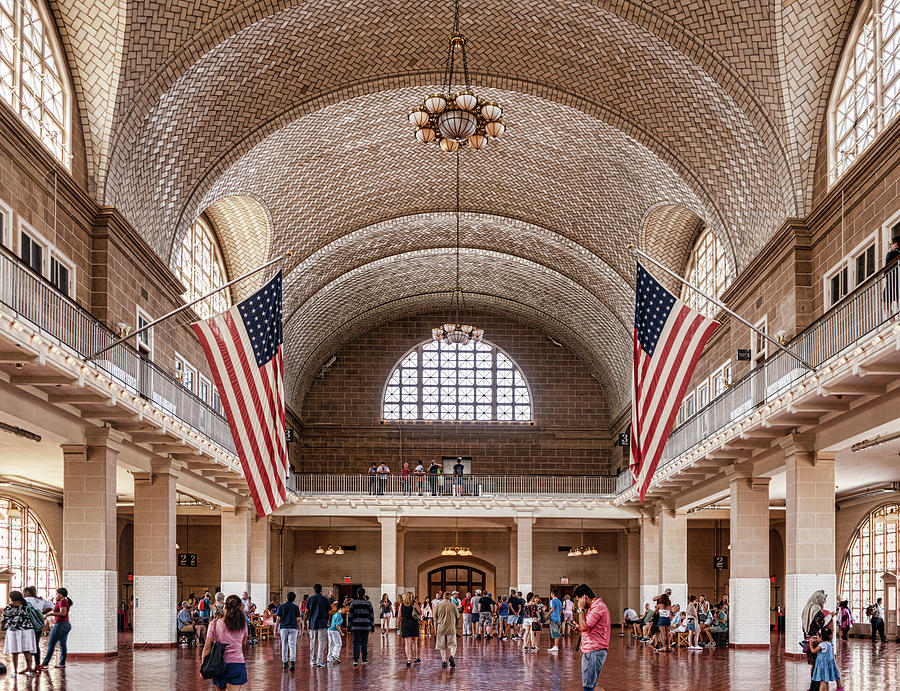 Great Hall Ellis Island Photograph by Sharon Popek