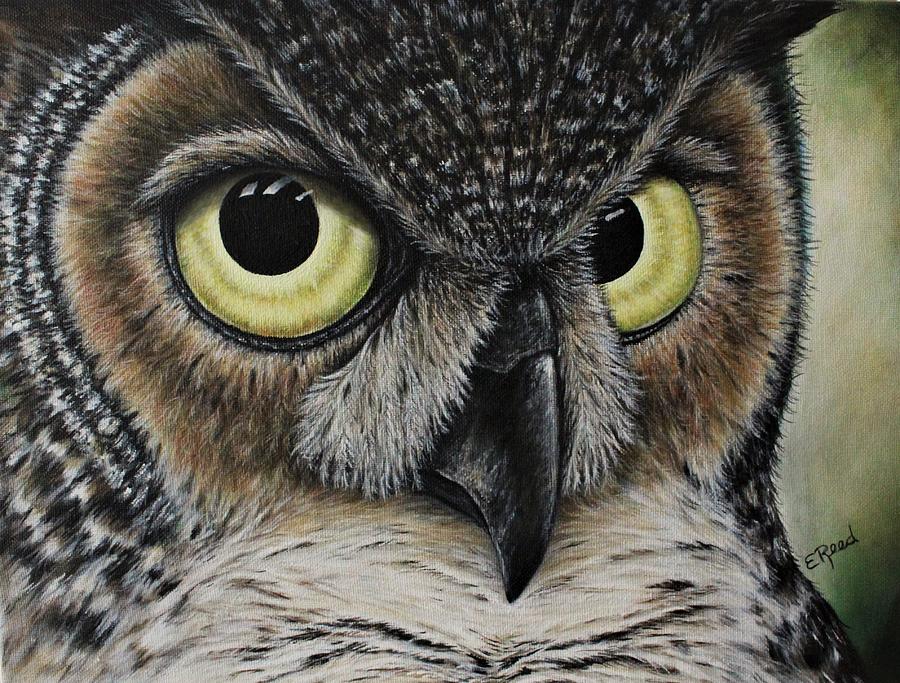 realistic owl painting