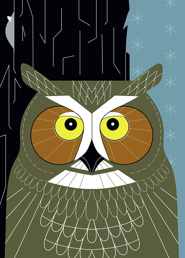 Animal Digital Art - Great Horned Owl by Marie Sansone