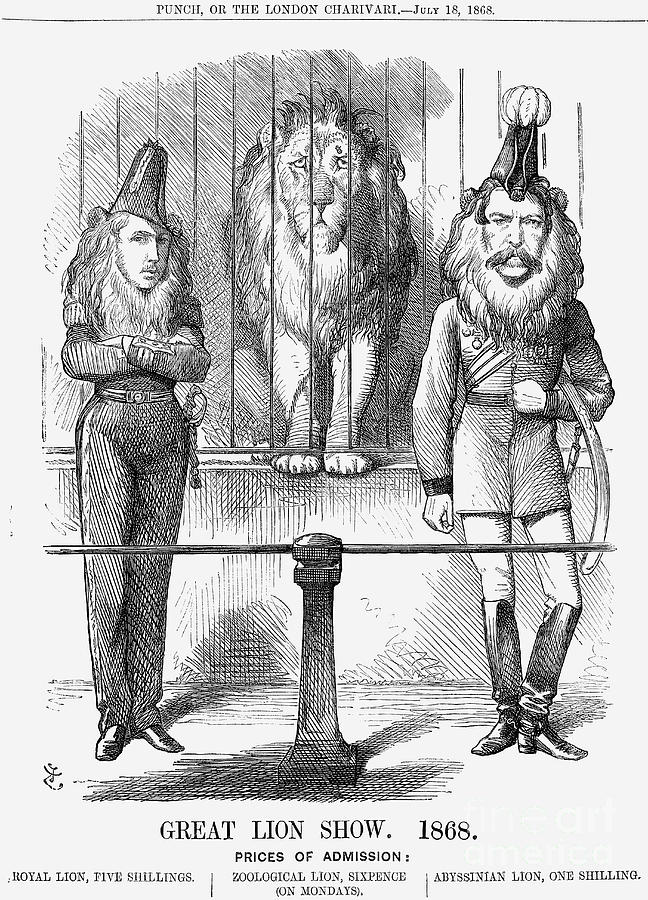 Great Lion Show, 1868. Artist John Drawing by Print Collector