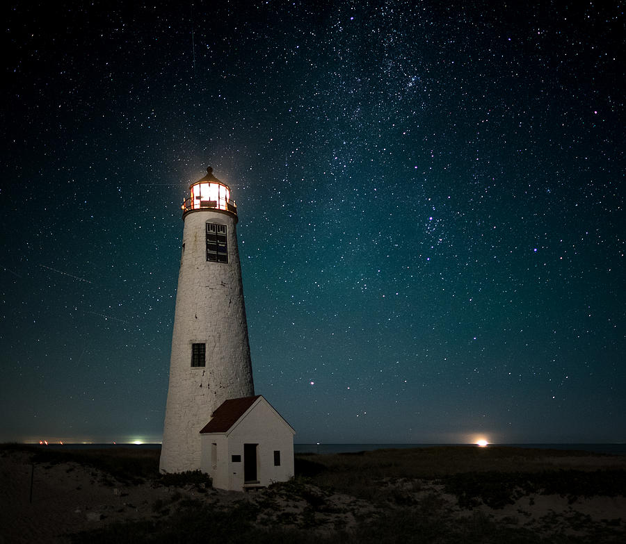 Architecture Photograph - Great Point Light, Midnight by Scott Pilla