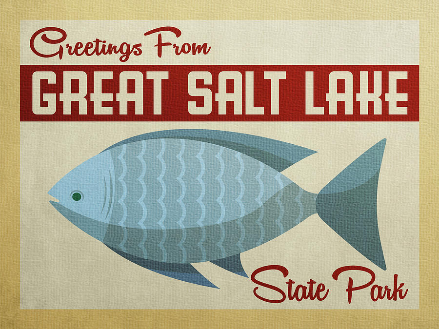 Summer Digital Art - Great Salt Lake State Park Blue Fish by Flo Karp