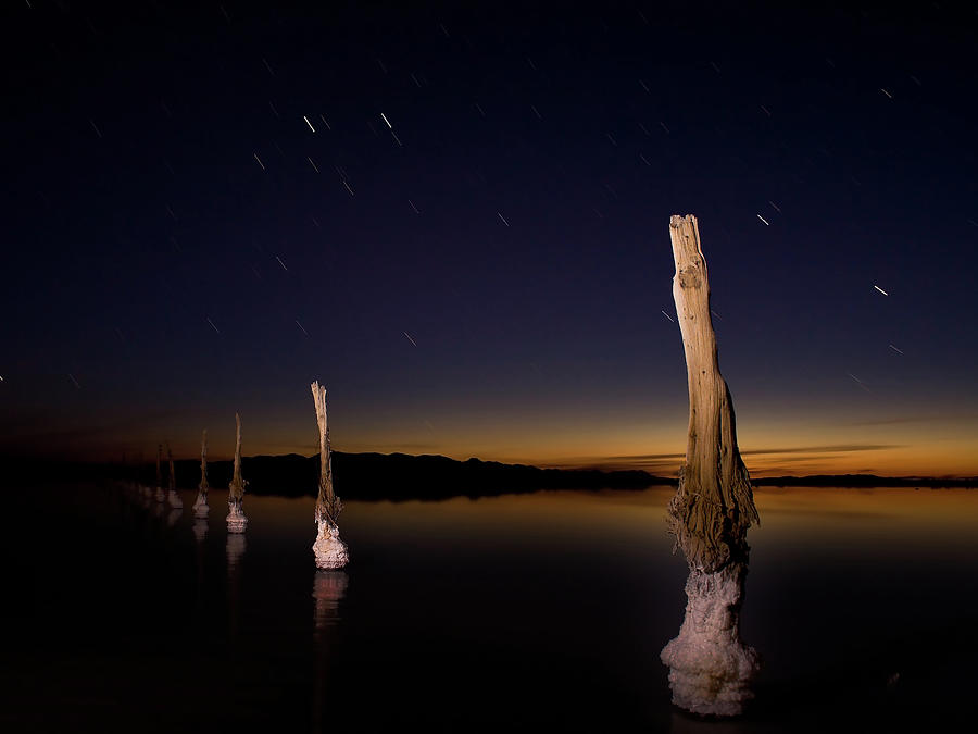 Great Salt Lake, Utah Star Trails Photograph by Scott Stringham Photographer