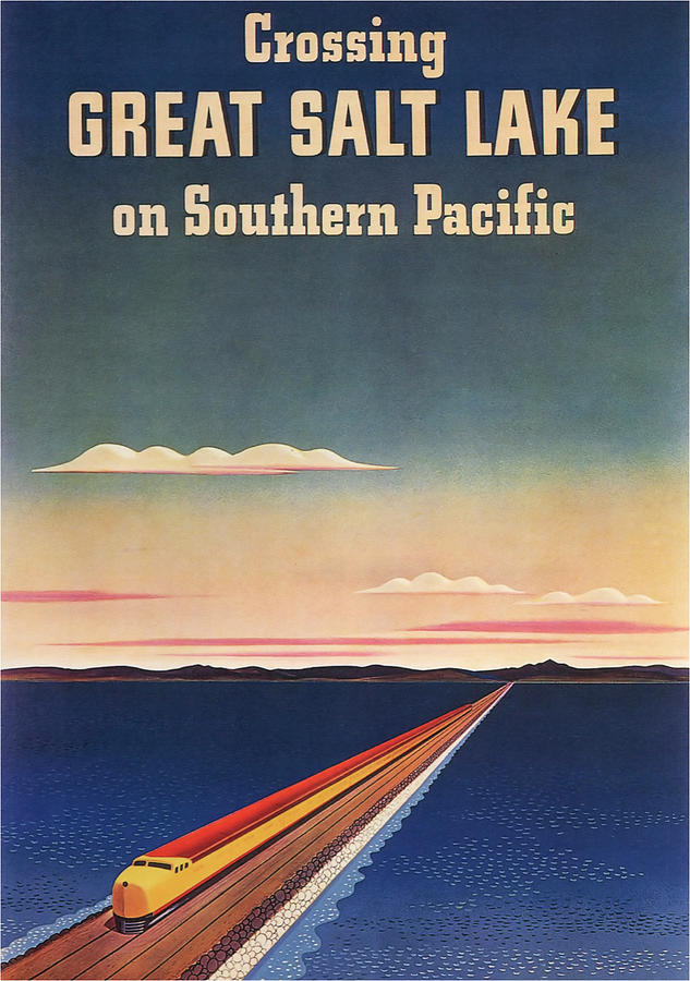 Train  - Great Salt Lake by Vintage Apple Collection